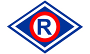 Litera R symbol ruchu drogowego.